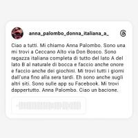 DONNA ITALIANA CIOCIARA ANNA PALOMBO COMPLETA DI TUTTO SE NON TROVI IL MIO NUMERO LO TROVI SUGLI ALTRI SITI DÌ ESCORT 😜