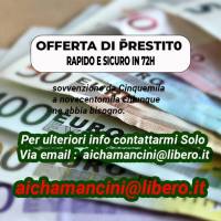 Prestiti Personali e Finanziamenti in 72ora E-mail: aichamancini@libero.it
