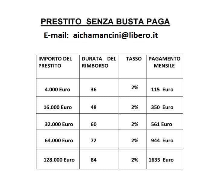 
🇮🇹 OFFERTA DI P̄RESTIT0 DI DENARO ; Rapido in 72 ore al 3% Di 5.OOO - 15.0OO.OOO