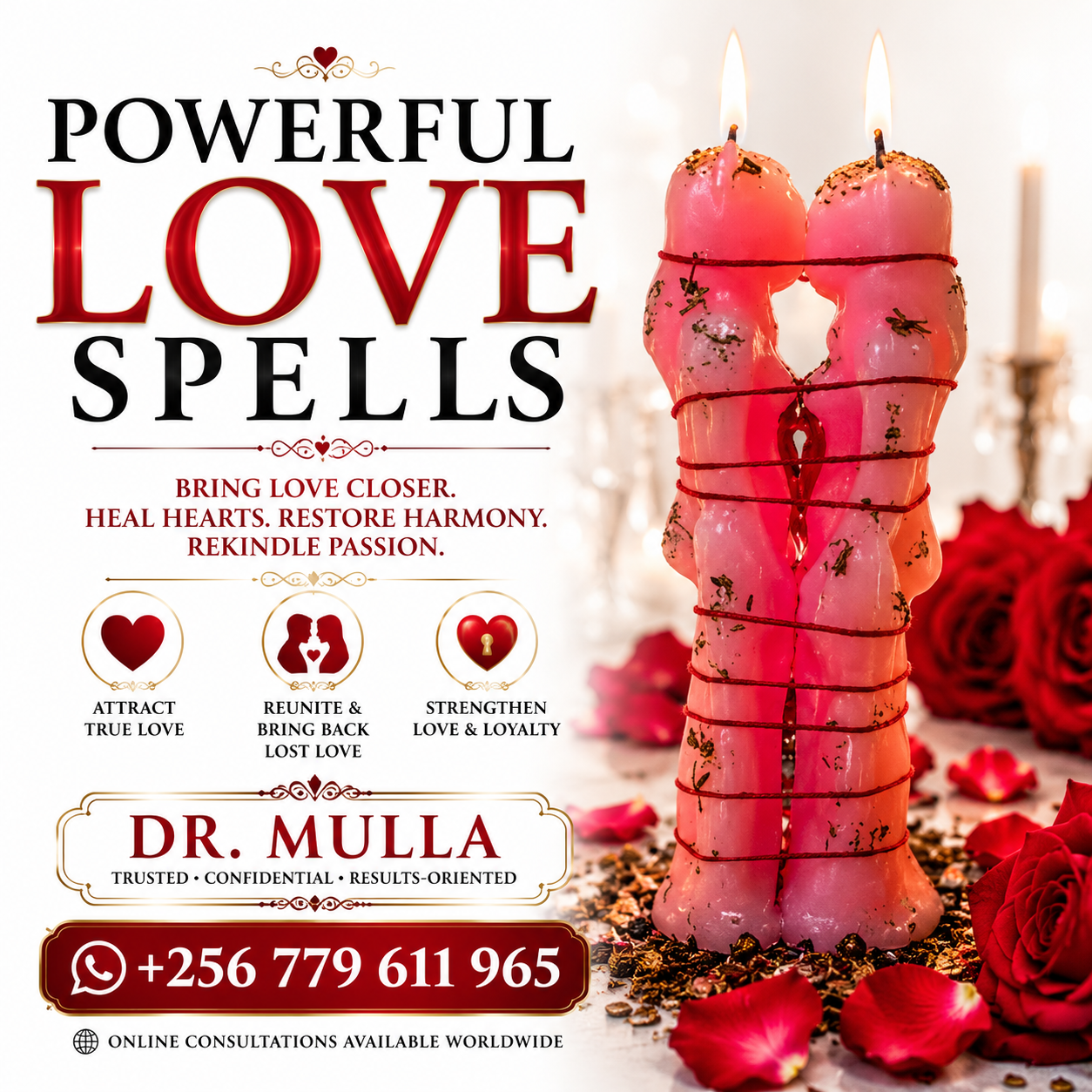 Powerful Love Spells That Work Fast to Reunite Couples and Restore Relationships | WhatsApp +256 779 611 965
